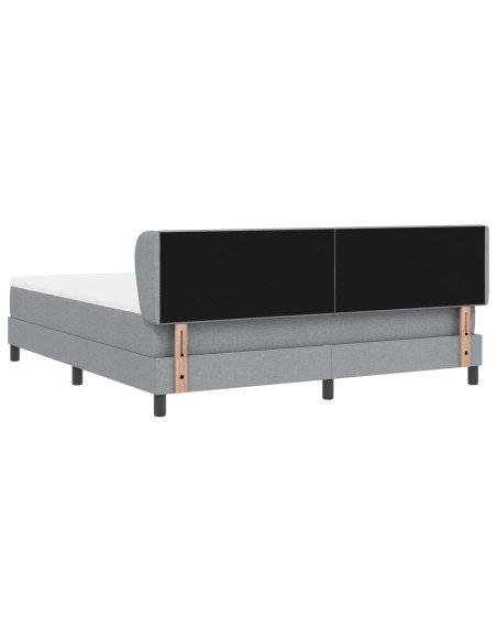 Letto Box Spring con Materasso  Grigio Chiaro 180x200 cm Tessuto