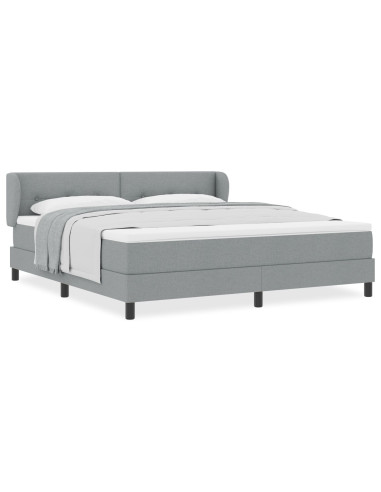 Letto a molle con materasso Grigio chiaro 180 x 200 cm Tessuto