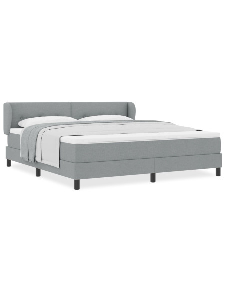 Letto Box Spring con Materasso  Grigio Chiaro 180x200 cm Tessuto