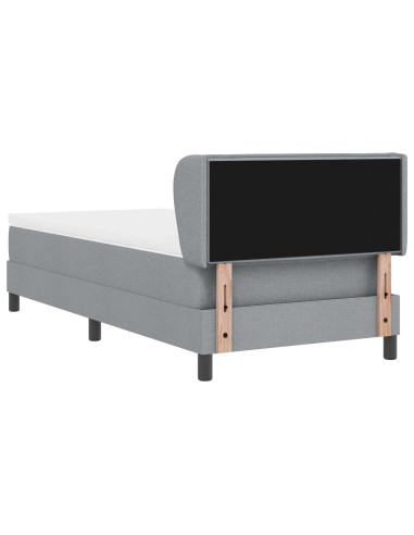 Letto a molle con materasso Grigio chiaro 80 x 200 cm Tessuto