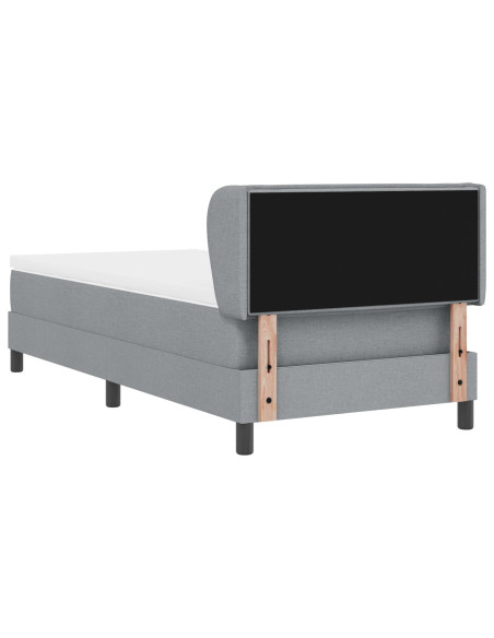 Letto con Box Spring e Materasso Grigio Chiaro 80x200 cm Tessuto