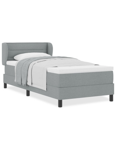 Letto a molle con materasso Grigio chiaro 80 x 200 cm Tessuto