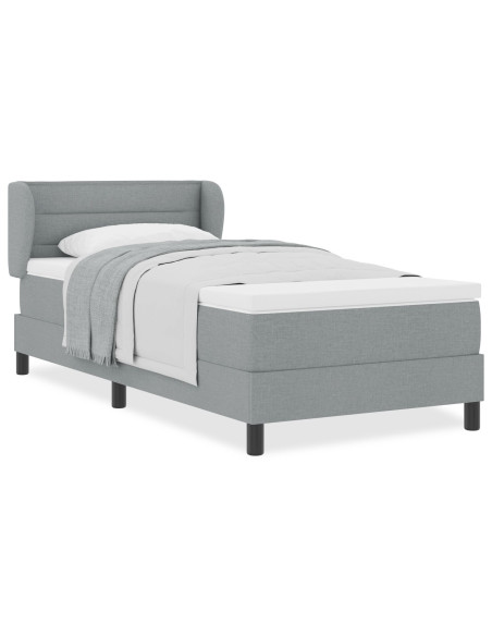 Letto con Box Spring e Materasso Grigio Chiaro 80x200 cm Tessuto