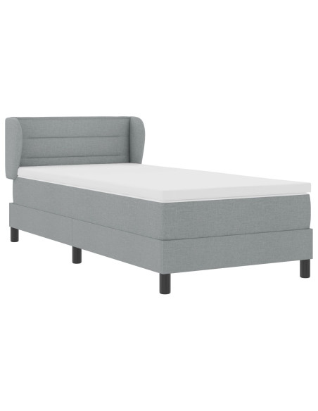 Letto con Box Spring e Materasso Grigio Chiaro 80x200 cm Tessuto