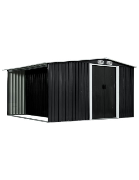 Capanno con Porte Scorrevoli Antracite 329,5x312x178cm Acciaio