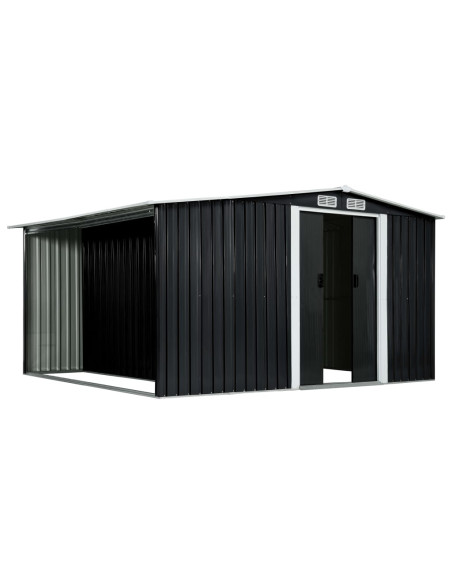 Capanno con Porte Scorrevoli Antracite 329,5x312x178cm Acciaio