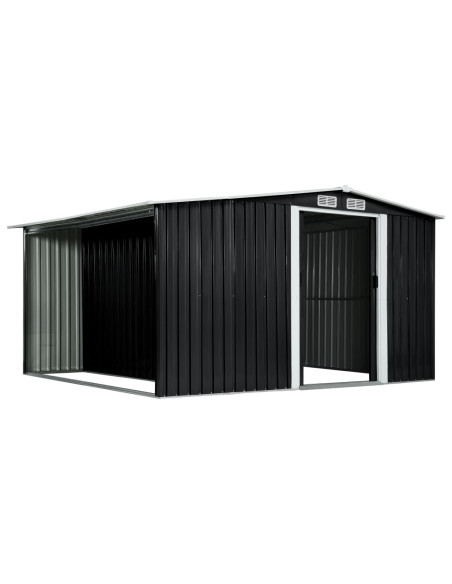 Capanno con Porte Scorrevoli Antracite 329,5x312x178cm Acciaio