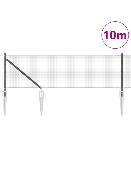 Set di Pali di Recinzione Grigi Set di 2 Grigio Acciaio zincato