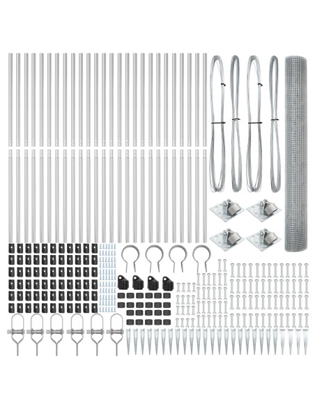 Recinzione in filo saldato  con 13 picchetti da 1.4x50 m in acciaio galvanizzato