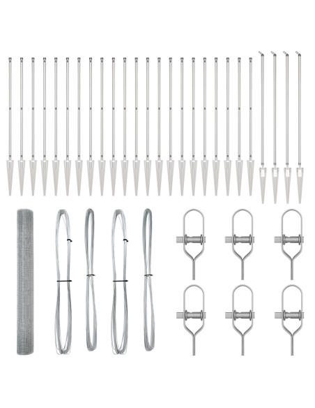 Palo della recinzione Argento 50 x 1,2 m (rete 12 x 12 mm)