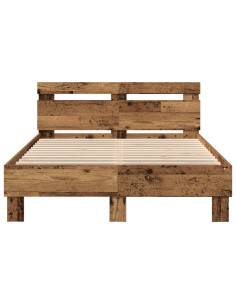 Struttura del letto con led Legno vecchio 135 x 190 cm