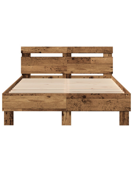 Struttura del letto con led Legno vecchio 135 x 190 cm