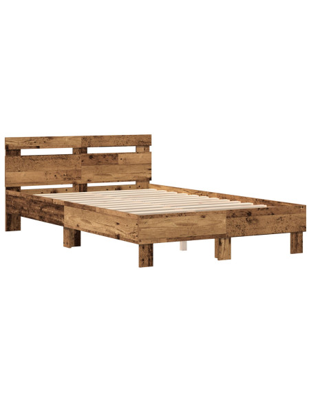 Struttura del letto con led Legno vecchio 135 x 190 cm