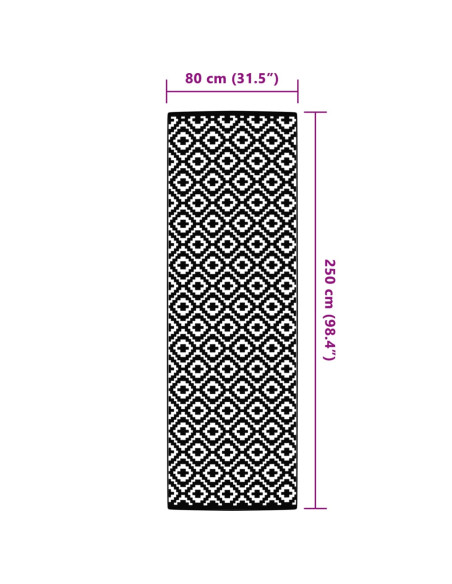 Tappeto da Esterni Grigio 80x250 cm in PP