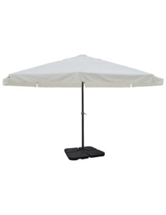 Ombrellone in Alluminio con Base Portatile Bianco