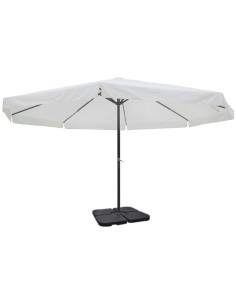 Ombrellone in Alluminio con Base Portatile Bianco 2