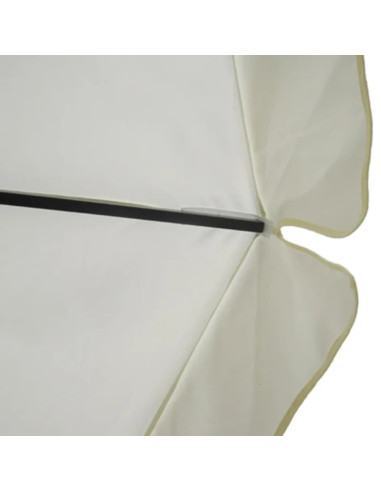 Ombrellone in Alluminio con Base Portatile Bianco