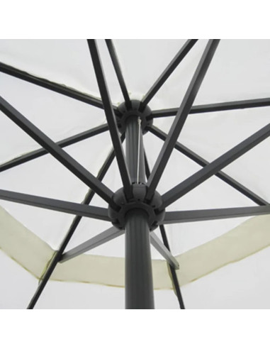 Ombrellone in Alluminio con Base Portatile Bianco