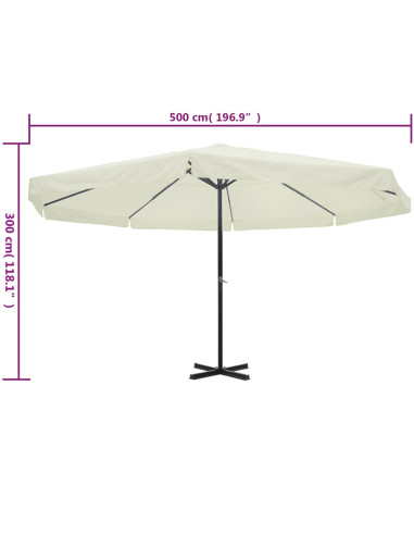 Ombrellone bianco in alluminio 500 cm