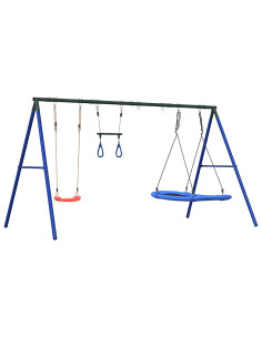 Set Gioco da Esterno con Altalena Trapezio e Altalena Nido