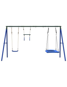 Set Gioco da Esterno con Altalena Trapezio e Altalena Nido 2