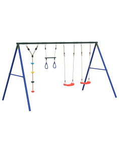Set Gioco da Esterno con Altalene Trapezio e Altalena a Disco