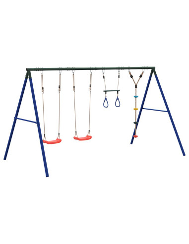 Set Gioco da Esterno con Altalene Trapezio e Altalena a Disco