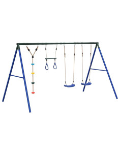 Set Gioco da Esterno con Altalene Trapezio e Altalena a Disco