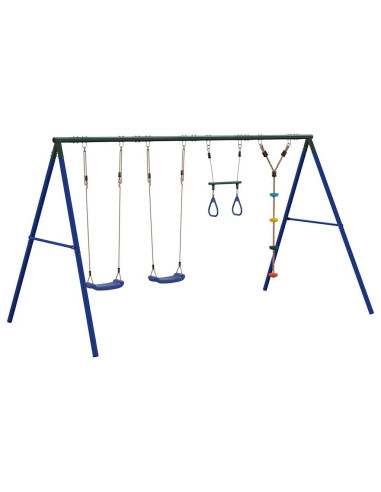 Set Gioco da Esterno con Altalene Trapezio e Altalena a Disco