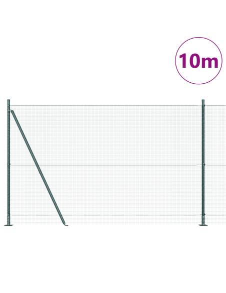 Recinzione in filo saldato  con 7 pali flangiati Verde 1.6x10 m in acciaio