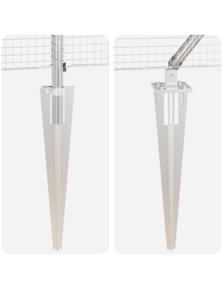 Palo della recinzione Argento 25 x 0,4 m (rete 19 x 19 mm)