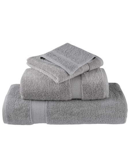 Asciugamani da Doccia 10 pz Grigi 70x140 cm 600gsm 100% Cotone
