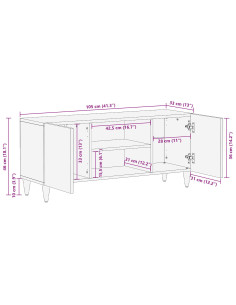 Mobile TV con lo scaffale Marrone miele 105 x 33 x 46 cm