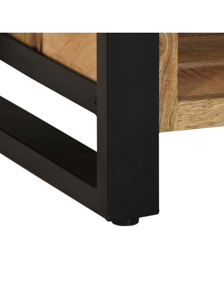 Panchina da scarpe  100x40x50 cm in legno massello di mango grezzo