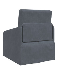 Divano letto Grigio scuro 65 x 80 x 83 cm Velluto