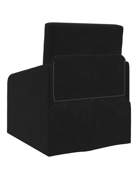 Divano Letto a Terra 2-in-1 Nero 65x80x83 cm in Velluto