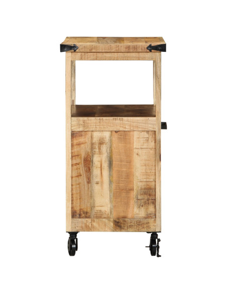 Carrello da Cucina  55x40x80 cm in Legno Massello Rustico di Mango