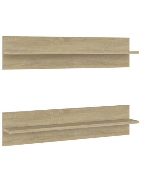 Mensole a Muro 2pz Rovere Sonoma 80x11,5x18cm Legno Multistrato