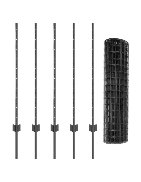 Recinzione con Posto Grigio 1 x 10 m Acciaio e PVC