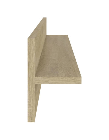 Mensole a Muro 2pz Rovere Sonoma 80x11,5x18cm Legno Multistrato