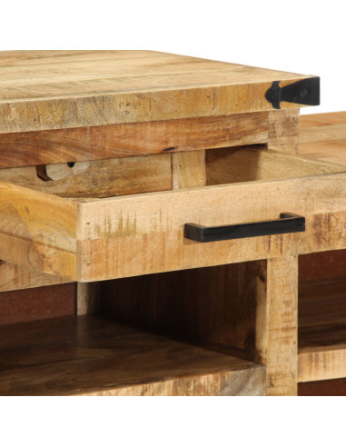 panchina con cassetto Marrone 110 x 35 x 50 cm Mango Grezzo