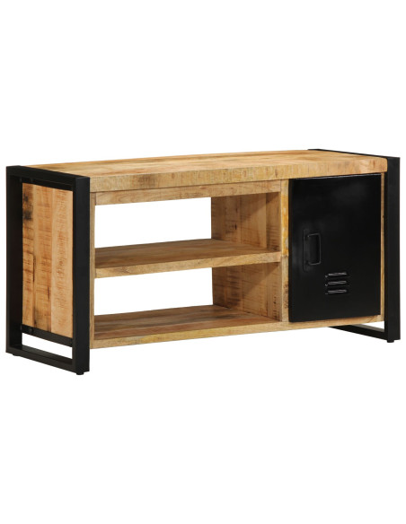 Panchina da scarpe  100x40x50 cm in legno massello di mango grezzo