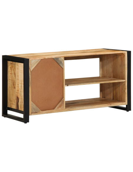 Panchina da scarpe  100x40x50 cm in legno massello di mango grezzo