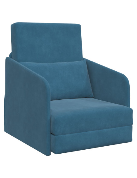 Divano Letto  2-in-1 Blu 65x80x83 cm Velluto