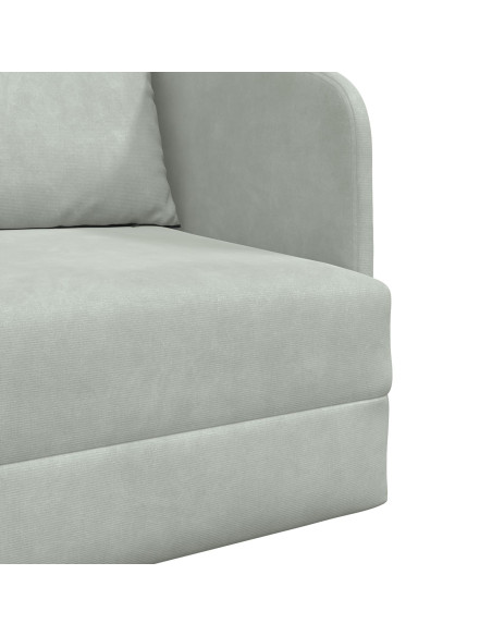 Divano Letto a Terra  2-in-1 Grigio Chiaro 65x80x83 cm Velluto