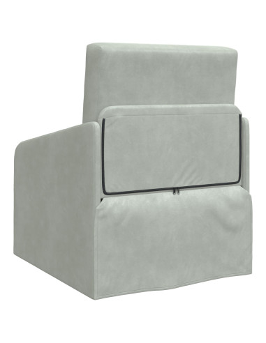 Divano letto Grigio chiaro 65 x 80 x 83 cm Velluto