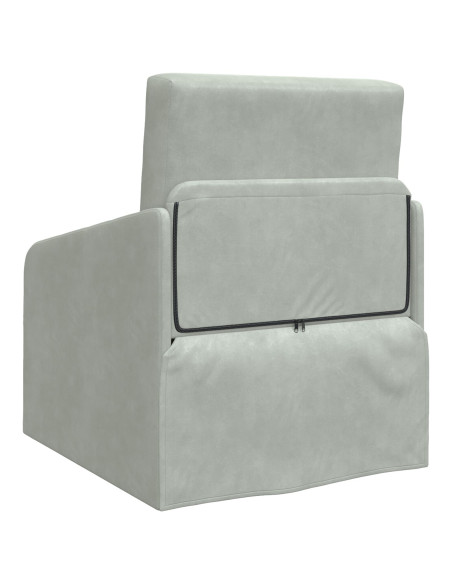 Divano Letto a Terra  2-in-1 Grigio Chiaro 65x80x83 cm Velluto