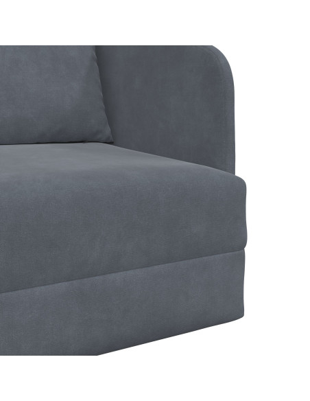Divano Letto Pieghevole  2-in-1 Grigio Scuro 65x80x83 cm Velluto
