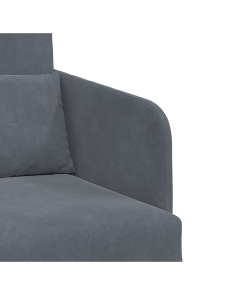 Divano letto Grigio scuro 65 x 80 x 83 cm Velluto