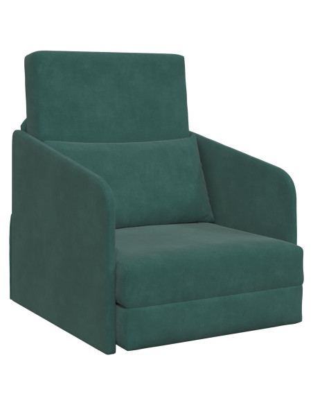 Divano Letto  2-in-1 Verde Scuro 65x80x83 cm Velluto